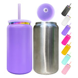 25 pack RTS USA warehouse Powder coated Rainbow underneath 16oz Stainless Steel Tumbler Can -Gabby