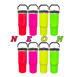 20 pack USA warehouse blank sublimation neon colors 30oz flip top straw tumbler water bottle