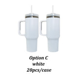 USA warehouse RTS_20pcs pack black plated underneath  white powder coated H2.0 40oz coffee tumbler for laser engrave -Gabby