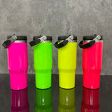 20 pack USA warehouse blank sublimation neon colors 30oz flip top straw tumbler water bottle