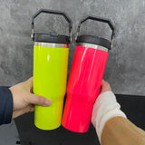 20 pack USA warehouse blank sublimation neon colors 30oz flip top straw tumbler water bottle