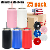 RTS USA warehouse 25 pack 16oz stainless steel black underneath vacum insulated cans _Gabby