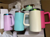 USA warehouse 20 pack-20oz rainbow plated powder coated mugs for laser engraving with handle-Gabby