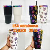 25 pack RTS USA warehouse USA warehouse powder coated 30oz holographic rainbow plated car tumbler mugs cups -Gabby