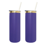 USA warehouse-25 packk 20oz mirror gold plated purple skinny coffee tumblers for laser engraving and drinkware-Gabby