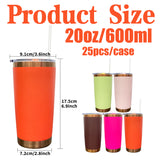 25 pack-20oz New Bright  Colors Copper Underneath Travel Tumblers for laser engraving-Gabby
