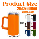 USA warehouse-2opack 20oz copper plated underneath powder coated coffee mug with handle for laser engraving-Holly