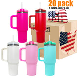 USA warehouse RTS_20pcs pack  powder coated black plated underneath H2.0 40oz coffee tumbler for laser engrave -Gabby