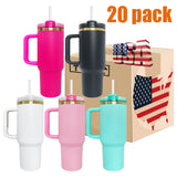 RTS USA 20 pack H2.0 powder coated gold plated 40oz quencher tumbler for laser engraving-Gabby