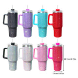 16 pack RTS USA warehouse_40oz Multicolour rhinestone bling studded bling tumbler with handle lid and straw_Gabby