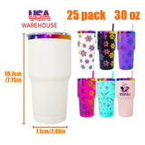 25 pack RTS USA warehouse USA warehouse powder coated 30oz holographic rainbow plated car tumbler mugs cups -Gabby