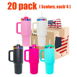 RTS USA warehouse_40oz H2.0 rainbow plated colored tumblers  for laser engraving _Gabby