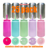 RTS USA warehouse 25 pack sublimation candy colored gold underneath 16oz Stainless Steel Can -Gabby