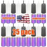 USA warehouse RTS_25 pack 16oz Chroma blue-purple plated underneath stainless steel can for laser engrave_Gabby