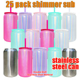 USA warehouse 25 pack 16 oz Stainless Steel Glittering Tumbler Can Cups -Gabby