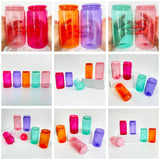 USA RTS _25 pack 50 pack 16oz colored jelly sublimation glass cans in sweet candy colors- Gabby