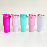 25 pack 30oz Stanley Style Matte Macaron Colors Flip Straw School Tumblers 25pcs-Gabby