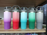 25 pack 30oz Stanley Style Matte Macaron Colors Flip Straw School Tumblers 25pcs-Gabby