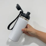 16oz 20oz Adult Kids White Blank Sublimation Double Walled Vacuum Insulated Stainless Steel Water Bottle With Strap Flip Top Lid-Gabby